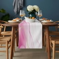 thumbnail image 2 of Marble Pink Table Runner - 108 Inch Long, Kitchen Dining Table Runner Dresser Scarves, Gold White Modern Gradient Ocean Wavy Ripple Farmhouse Decor for Coffee Tables Wedding Party Banquet, 2 of 8
