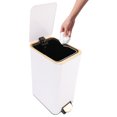 thumbnail image 3 of TFCFL 12L Step Trash Bin Free Standing Foot Pedal Trash Can Indoor Garbage Waste Container White, 3 of 15
