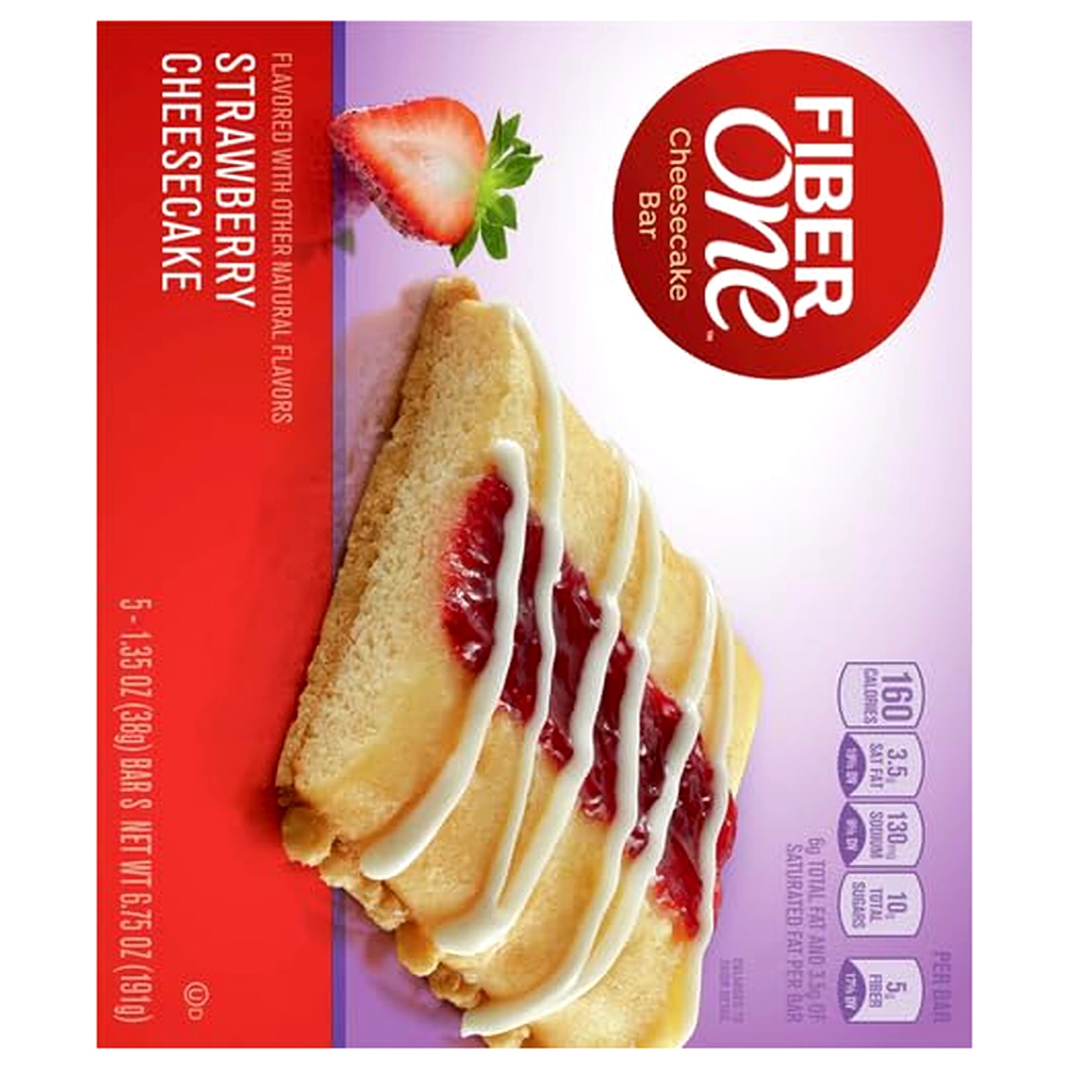 Fiber One Cheesecake Bars, Strawberry Cheesecake, Snack Bars, 6.75 oz, 5 ct