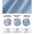 thumbnail image 6 of vigerkar High Waisted Jeans Shorts for Women Stretchy Shorts Crossover Denim Summer Short Pants with Pockets Summer (Light Blue, XS), 6 of 7