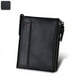 thumbnail image 1 of Cartera de piel de vaca Crazy Horse para hombre, billetera corta de piel de vaca con cepillo antirrobo, billetera con clip para billetes para hombre, monedero con doble cremallera, 1 of 5