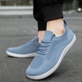 thumbnail image 5 of Nestiefly Womens Walking Shoes Wide Toe Box Barefoot Shoes Knitted Fashion Sneaker with Arch Support Light Blue Wide 5.5, 5 of 5