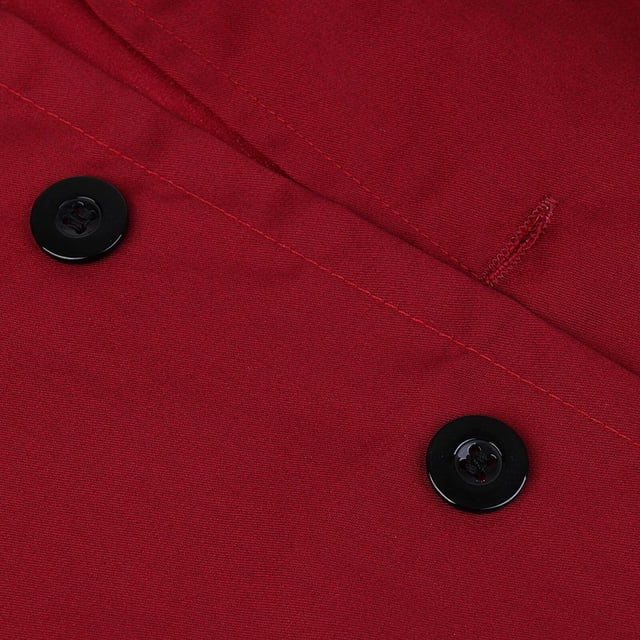 Veste de Chef à Manches Courtes pour Hommes et Femmes, Veste de Chef pour Uniforme, t-shirt de Chef, Manteau de Cuisine TG Rouge