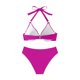 thumbnail image 5 of Trajes de baño Amzcrzy Tankini para mujer, trajes de baño, trajes de baño, bikini con control de abdomen para mujer, traje de baño de bikini con tirantes sin espalda de color sólido, rosa fuerte, M, 5 of 7