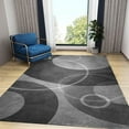 thumbnail image 2 of Black And Grey Circles Area Rugs, Modern Geometric Indoor Non-Slip Kids Rugs, Machine Washable Breathable Durable Carpet For Front Entrance Floor Decor 3 x 4ft, 2 of 6