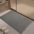 thumbnail image 2 of Upgraded Waffle Bath Mat, Super Absorbent Non Slip Bath Mats for Bathroom Floor, Machine Washable Bathroom Rugs with Tassels, Rubber Backed Bathroom Mats, Grey, 2 of 13