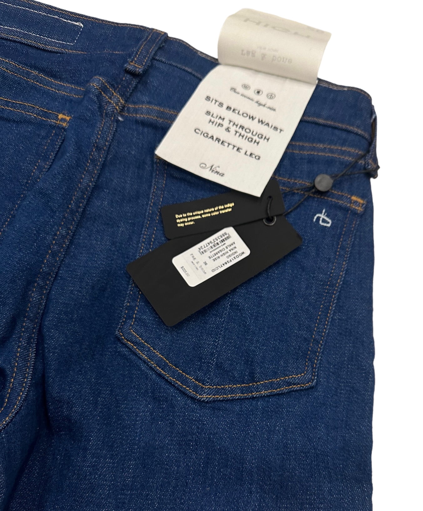Rag & Bone New York Women's Nina High Rise Ankle Cigarette Stretch Indigo Jeans (31, Indigo)