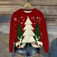 thumbnail image 2 of Women and Men Christmas Tops Christmas Tree Sweaters Printed Knit Shirts Fleece Thicken Sweatshirt Merry Christmas Pullover Christmas Couple Outfits, 2 of 9