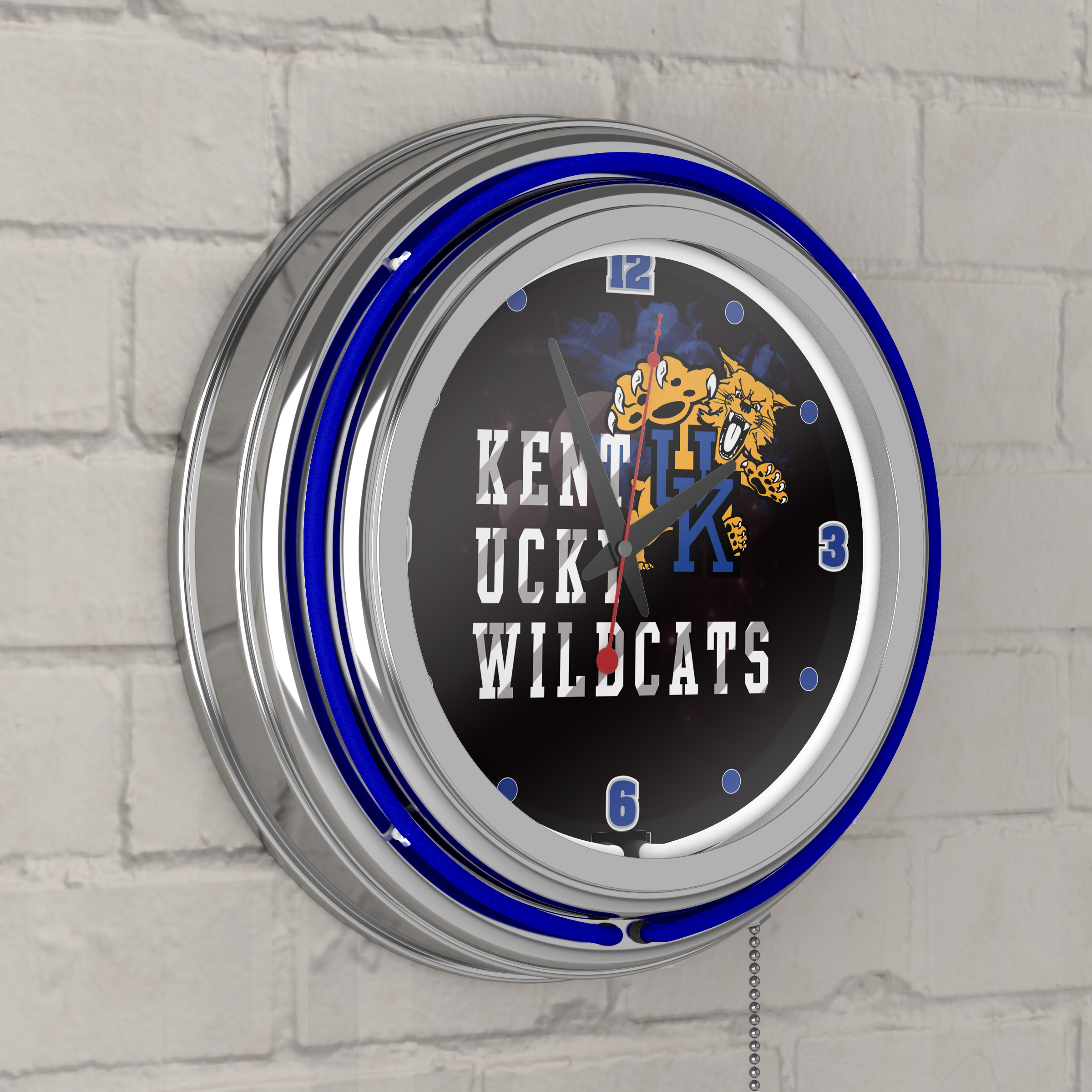 University of Kentucky Wildcats Chrome Double Rung Neon Clock - Smoke - image 5 of 6