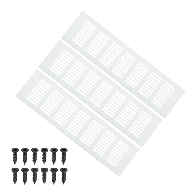 Unique Bargains Cache-Ventilation de Porte 12 x 3 Pouces, 3 Pcs Ventilation de Grille Robuste