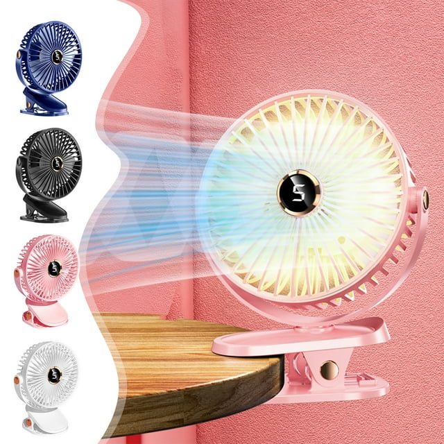 Iumwxz Portable Fan New Usb Small Fan Elementary School Dormitory Portable Mini Charger Table Clip Home Fan Portable Fan Digital Display Version Rechargeable Fan Mini Fan Blue Plastic My Order