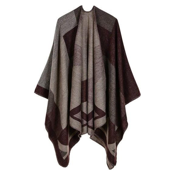 CILENON Long Lightweight Cardigan for Women Women's Shawl Wraps Open Front Poncho Cape Oversized Sweaters Casual Cardigan Shawls for Fall Winter (Coffee,One Size)