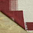 thumbnail image 3 of Rugsotic Carpets Eco-Friendly Woven Hand Woven Kilim Flat Weave Cream Wine Contemporary Area Rug, 10'x14' Rectangle, Antimicrobial, 3 of 9