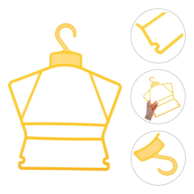 OUNONA 10Pcs Small Hangers for Baby Clothes Orange Plastic Adjustable Size Wardrobe