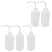 Unique Bargains 5 Pcs 250mL Bent Tip White Plastic Oil Chemical Liquid Storage Squeeze Bottle