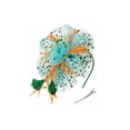 thumbnail image 4 of Minnieouse Vintage Women Plume Fascinator Retro Style Velo Hat Diadema Flower Headwear para Club Horse Racing Events Green blue Type2 NO2, 4 of 6