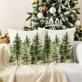 thumbnail image 4 of Christmas Winter Pillow Covers 18x18 Inch Set of 2 Red and Black Xmas Trees Decorative Throw Pillow Cover Watercolor Nature Forest Decoration Holiday Farmhouse Pillow Case for Home Sofa Decor White, 4 of 6