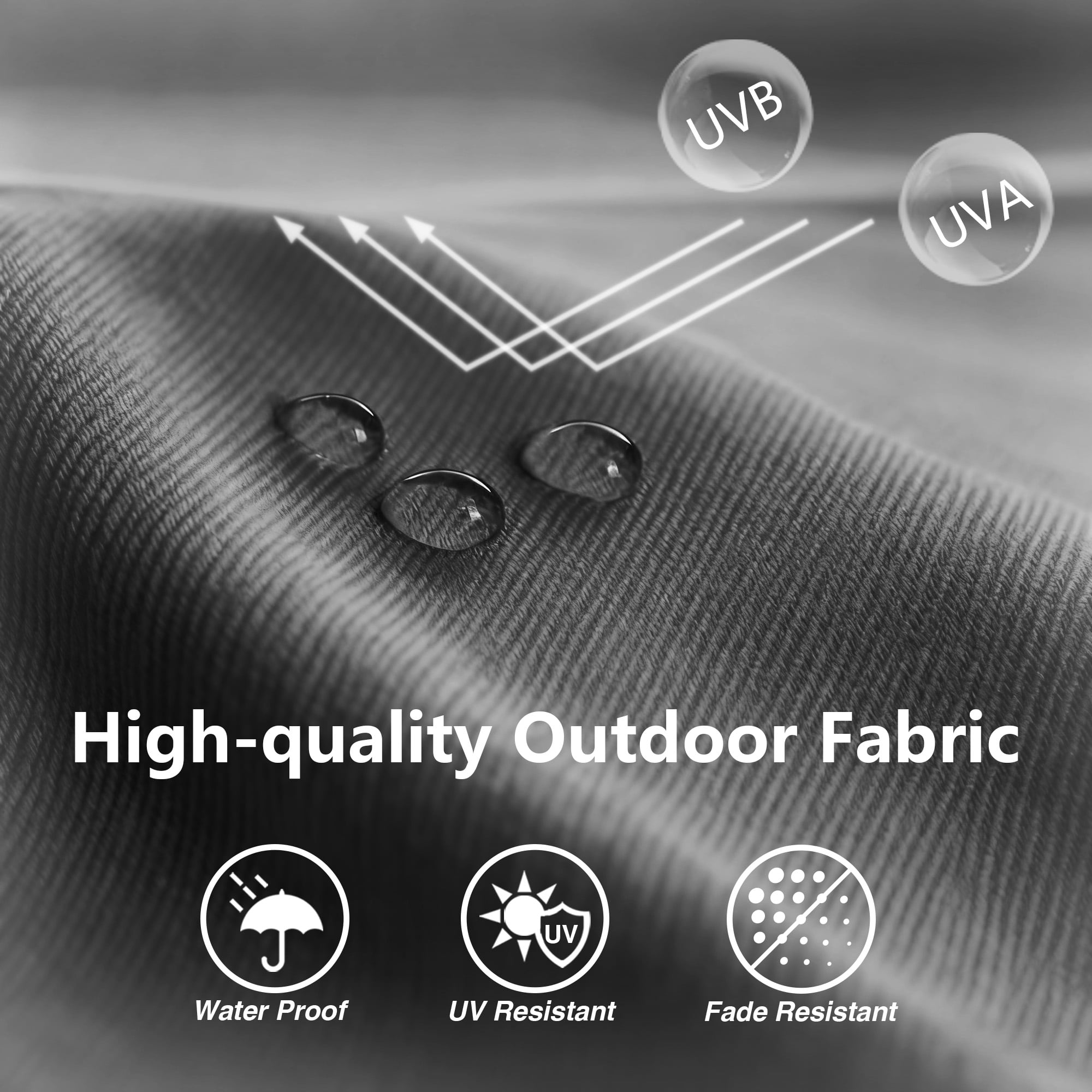 Abble 11FT Outdoor Patio Umbrella with Crank Handle, Market Umbrella with 8 Sturdy Umbrella Ribs, Waterproof for Garden Deck Backyard Pool,  Dark Gray