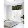 thumbnail image 3 of Merry Christmas Valances for Windows, Pine Cone Leaf Dark Green Background Light Filtering Window Treatment Valances, Rod Pocket Small Curtains for Kitchen/Bathroom, 42"x12", 3 of 9