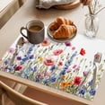 thumbnail image 3 of Colorful Poppy Placemats Set of 12, Watercolor Floral Non-Slip Place Mats Washable Table Mats for Kitchen Dining Table Decorations Indoor/Outdoor, 3 of 9