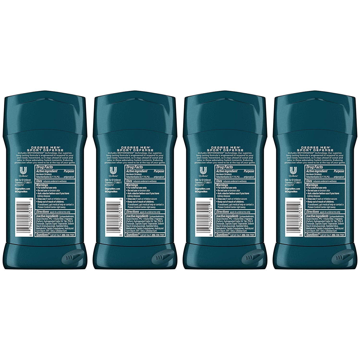 Degree Men Antiperspirant & Deodorant Solid, Sport Defense 2.7 oz (Pack of 4)