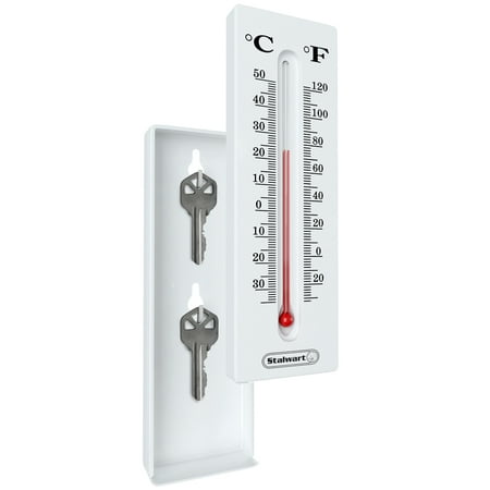 Hide a Key for House, Car, and Safe Keys- Temperature Reading Indoor and Outdoor Working Wall Mount Thermometer with Key Storage by (Best Place To Hide A Key Outside)