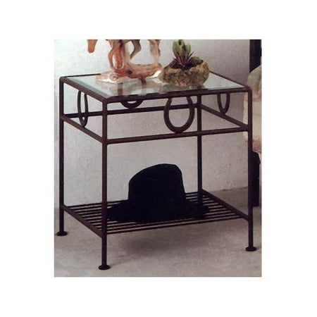 Horseshoe Night Stand w Beveled Glass Top