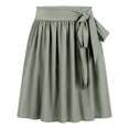 thumbnail image 2 of XIAONU Women's Tie Wrap Skirt High Waist Pleated A Line Midi Casual Bottoms, 2 of 6