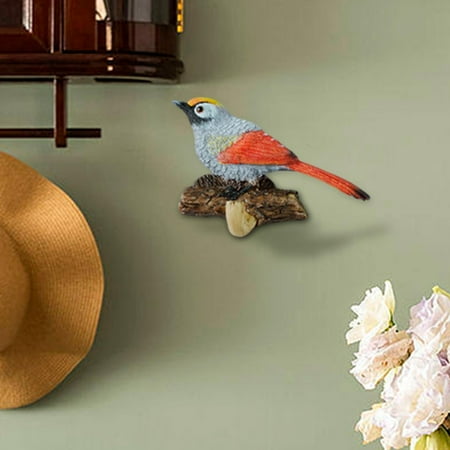 

Reusable Resin Hook Wall Decoration Storage Wall Mounted Rack Bathroom Birds on A Branch Hanger for Keys Bag Robe Utensils Outdoor Red 13x4.5x8.5cm