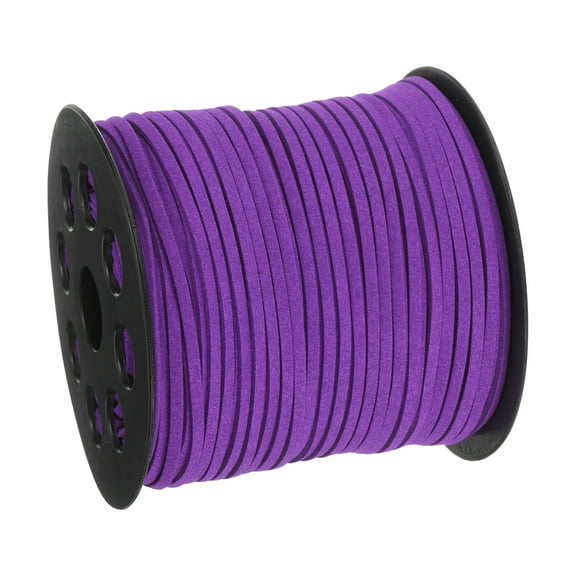 98.43Yard 2.6mm Flat Leather Cord Suede String for DIY Crafting, Violet