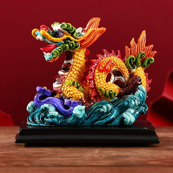 Colorful Small Chinese Dragon Statue Chinese Feng Shui Zodiac Dragon Figurine