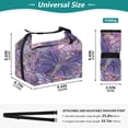 thumbnail image 3 of DIXRUYEE Lunch Bag Double Deck Lunch Cooler Box Fashion Purple Butterfly Garden Pattern, 3 of 7