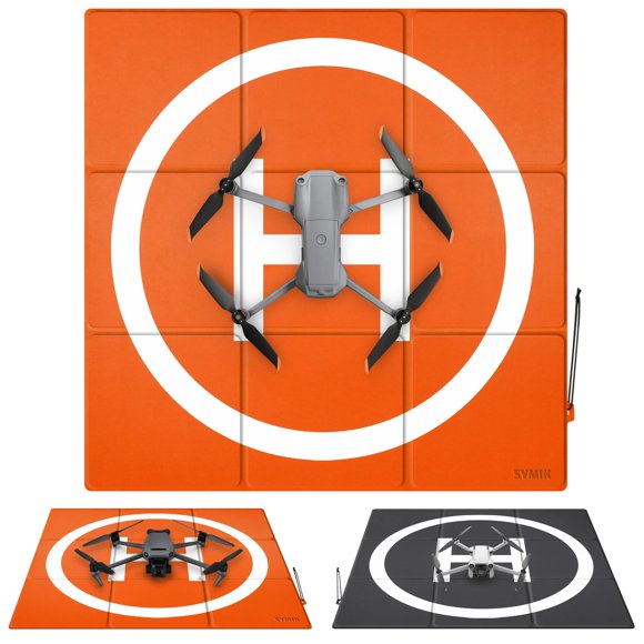 SYMIK LP690 Drone Landing Pad Large 27 inch (69 cm) Weighted Double-Sided Waterproof (3x3 fold) Fast-Fold Helipad for DJI Mavic 4 Pro/M