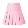 thumbnail image 4 of Fgnfyis Women's Girls Solid Pleated Skirt Basic A-Line Design Skirt Versatile for Work and Casual Wear Pink M, 4 of 4