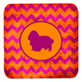 thumbnail image 1 of Carolines Treasures SDK1100-B-FC English Toy Spaniel Chevron Pink And Orange Foam Coasters- Set Of 4, 1 of 1