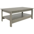 thumbnail image 3 of Sunnydaze Rustic Rectangular Wood Coffee Table with Shelf, Thunder Gray, 3 of 10