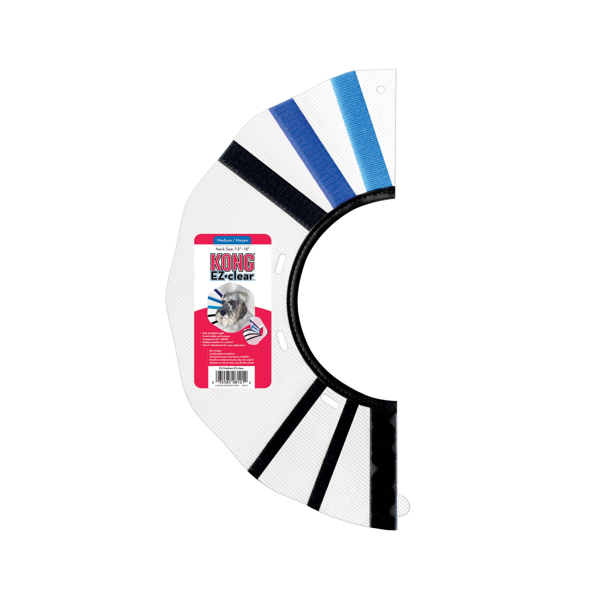 KONG® EZ Clear™ Recovery Collar  Easy Hook and Loop Straps for Adjusting  Medium