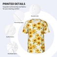 thumbnail image 3 of Rateoe Artistic Marble Pattern Sunflower Pattern Men’s Baseball Short Sleeve Polo Shirt, Midweight Men's Shirt Golf Shirt Polo Shirts Quick Dry Short-, 3 of 7