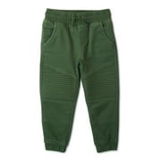 Wonder Nation Baby and Toddler Boy Moto Jogger Pants, Sizes 12M-5T