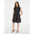 thumbnail image 2 of Time and Tru Women’s and Women’s Plus Flutter Sleeve Cotton Mini Dress, Sizes XS-4X, 2 of 6