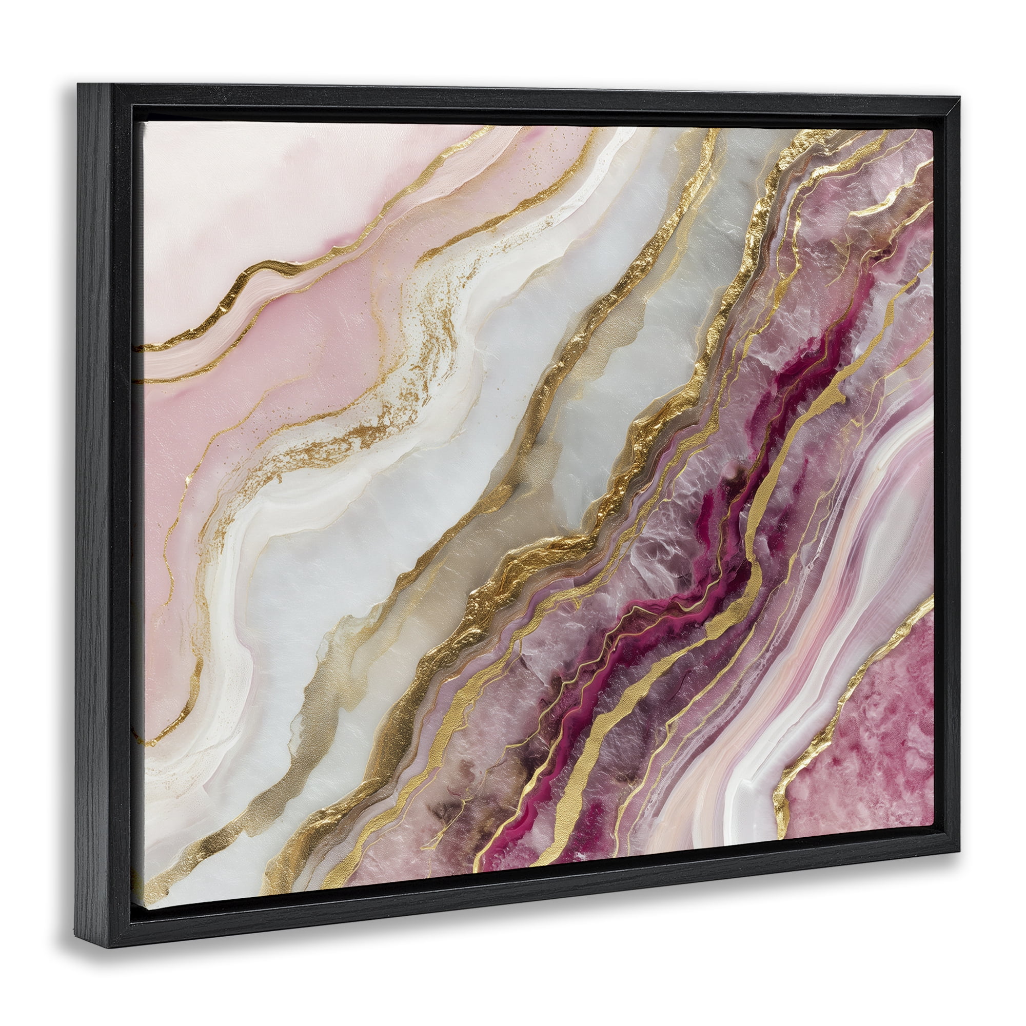Stupell Industries Frozen Petal Stone Black Framed Floater Canvas Wall Art, design by Svetlana Aleynikova
