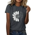 thumbnail image 2 of Gray Summer Shirts for Women 2024, Polyester Womens Tops Dressy Casual, Short Sleeve Womens Work Blouses, Tank Tops for Women, Graphic Print School Sunflower Womens Fashion Tops, 2 of 5