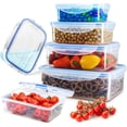 thumbnail image 1 of Recipientes para Alimentos, Juego de 4 Recipientes Hermeticos, Contenedores para Alimentos con Tapa, Plastico, para Cocina, Horno, Refrigerador, Congelador (Transparente), 1 of 4