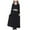 Black, variant on Odeerbi Girls Muslim Dress Little Girls Clothes Muslim Long Dress Medium Big Girls 2025 Long Sleeve V Neck Colorblock Dress Green 8-9 Years