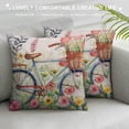 thumbnail image 3 of Creowell Welcome Summer Bicycle Flower Basket Pillow Cases Cushion Cover Pink Bike with Beautiful Flower Butterfly Decorative Throw Pillow Covers Farmhouse Decoration for Sofa Bed Home Outdoor, 3 of 5