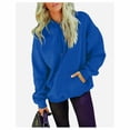 thumbnail image 2 of Wutalume Women's Casual Pocket Hoodie with Drawstring Pullover Sweatshirt Top, Fashionable and Comfortable for Everyday Wear,Blue 2XL, 2 of 6
