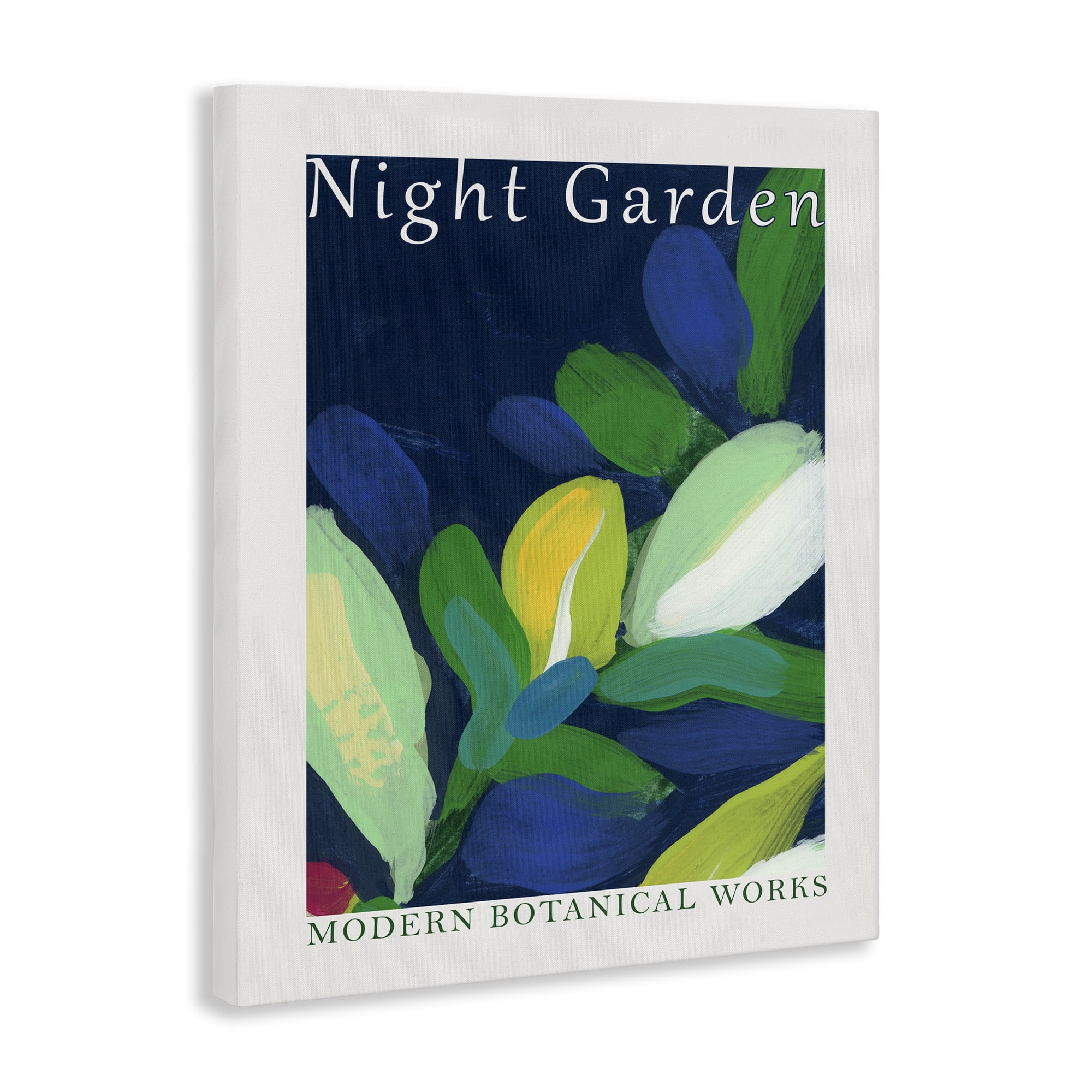 Stupell Industries Night Garden Poster Abstract Painting Wrapped Canvas Art Print Wall Art, 16 x 20