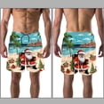 thumbnail image 3 of luoweisi Men's Beach Shorts Quick Dry Swim Trunks with Mesh Lining Santa Claus Vacation XL, 3 of 5