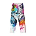 thumbnail image 6 of Balery Cool Colorful Wolf print Men's Pajama Pants,Ultra Lightweight Pjs,Lounge Pant-XX-Large, 6 of 9