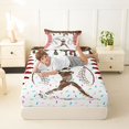 thumbnail image 4 of Erosebridal Brown Dripping Baseball Stitch & Batter Silhouette Graphic Twin Sheet Sets 3pcs, Baseball Graphic Bedding for Boys And Girls Kids,Microfiber Bedroom Decor, 4 of 5